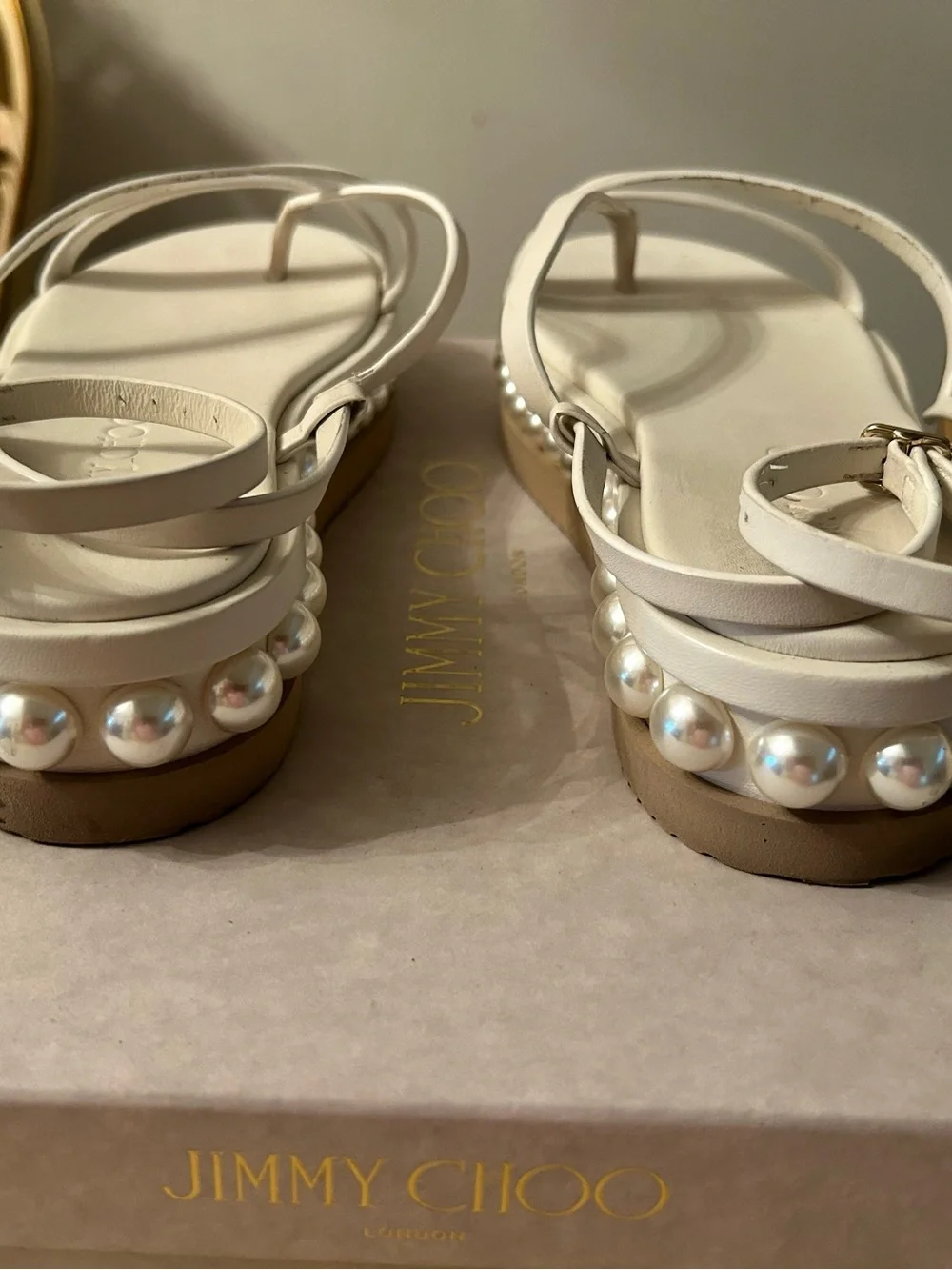Jimmy Choo Pearl Accent Sandals Authentic - Picture 5 of 10